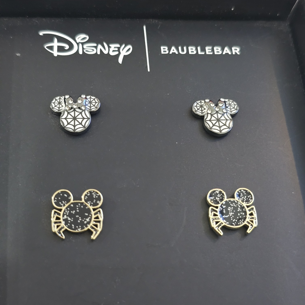 Disney BaubleBar Black and Gold Mickey Earrings